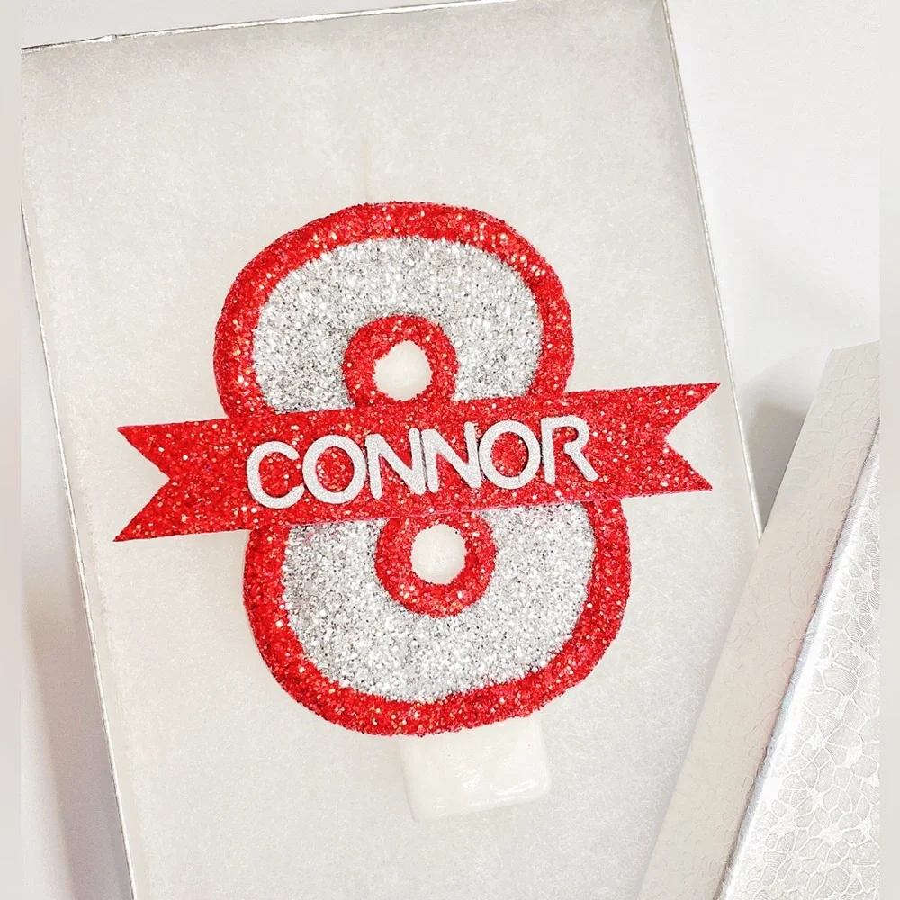 New! Personalized Name Candle Number Customized Birthday Candle Cake Topper Gift